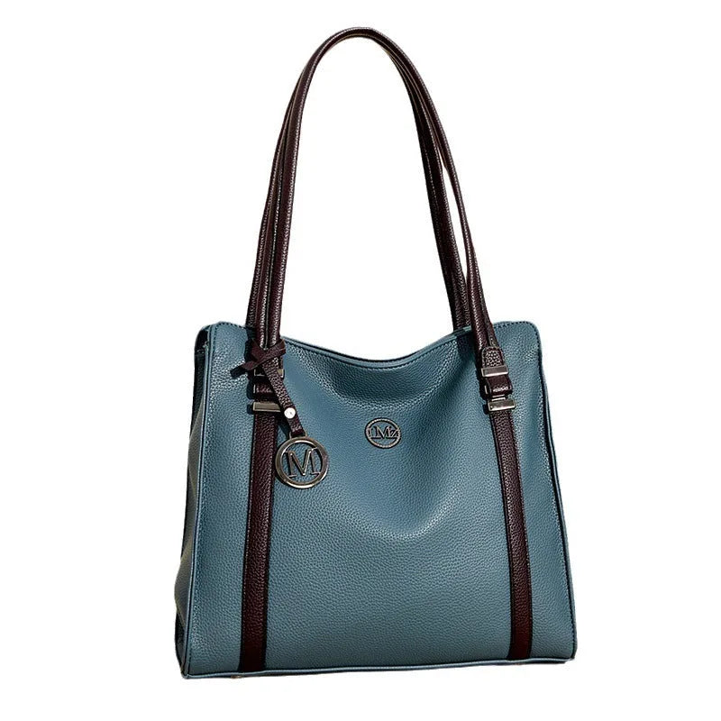 Women's genuine leather crossbody bag in European American retro style with large capacity