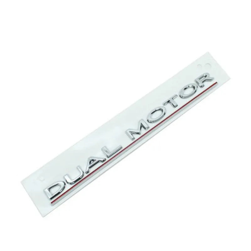 Tesla Model 3 double motor performance bumper sticker in ABS plastic, showing colour options