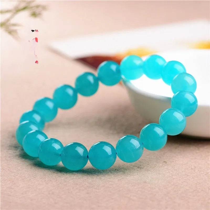 Polished natural Amazonite scattered beads in ice colours for bracelet making and jewellery design.