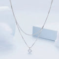 Women's silver double-layer necklace with S925 sterling silver pendant and pearl chain
