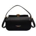 Women's PU shoulder messenger bag with letter stitching in beige, black, khaki, or pink casual style