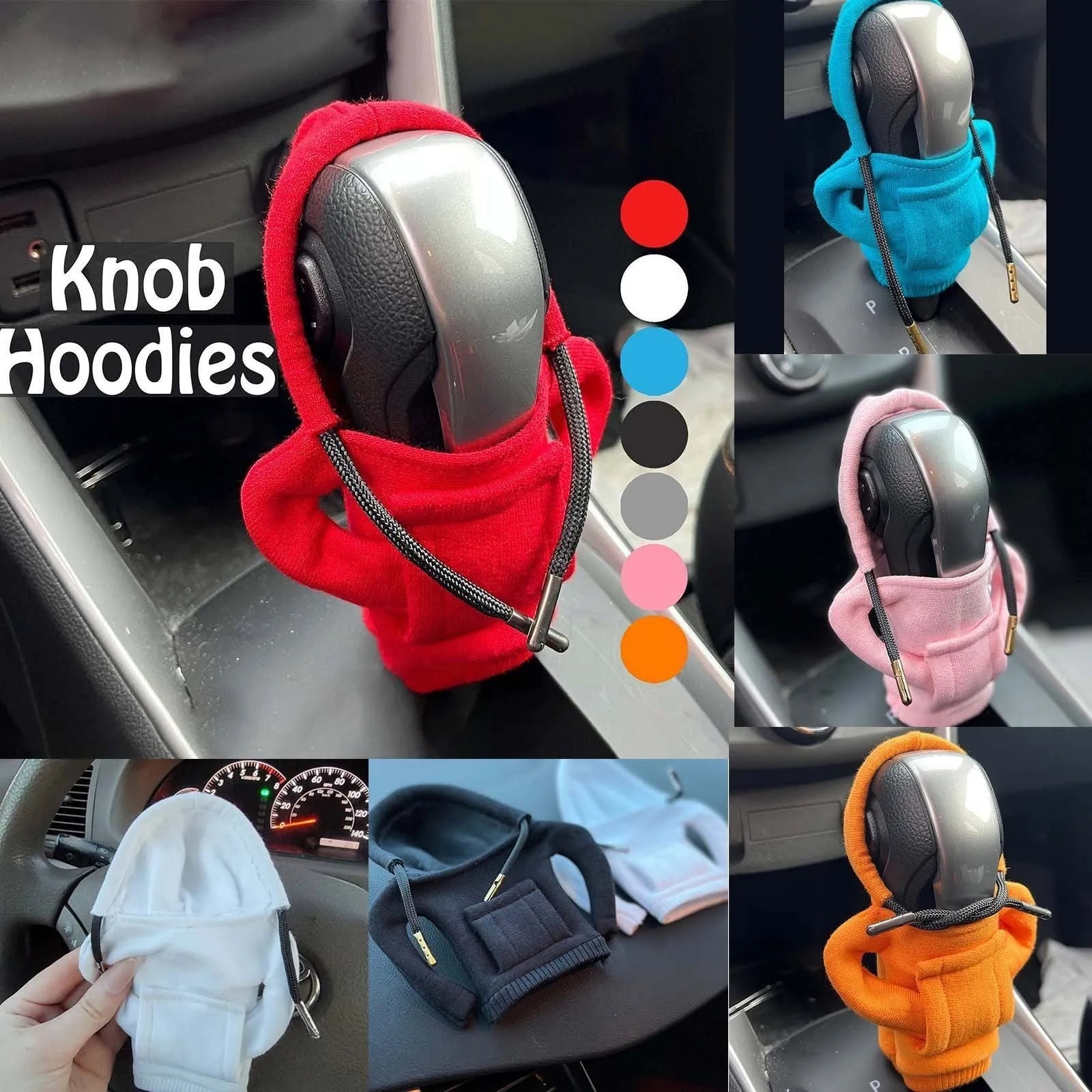 Pure cotton car gear lever sweater decoration in multiple colours on a gear knob.