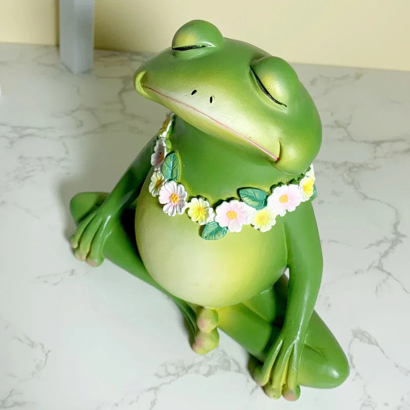 European style magic yoga frog decoration ornament in RDW123 colour on a table.