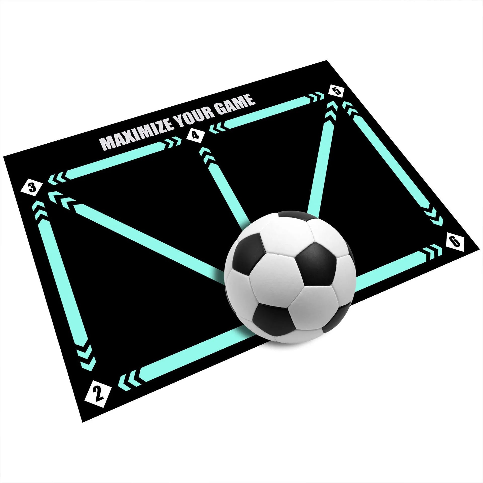 Indoor football training mat in cushion colour with rubber construction for skill practice