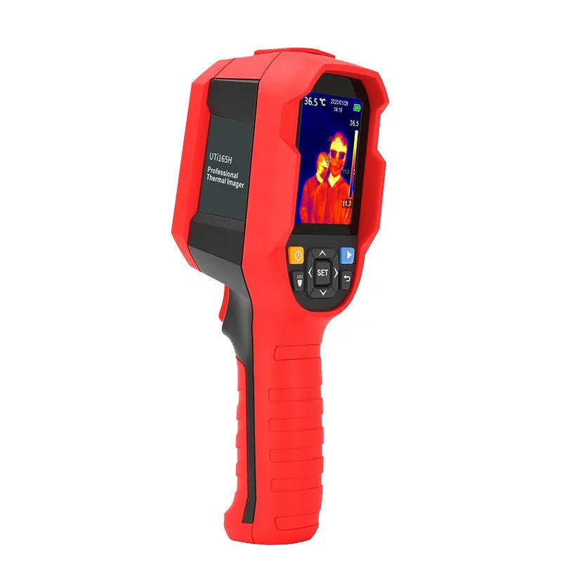 UTi series infrared thermal imager showing temperature measurement display and handheld design