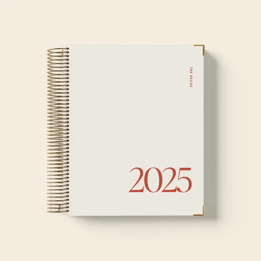 Cherry red spiral-bound coil notebook with A5 paper pages for daily planning