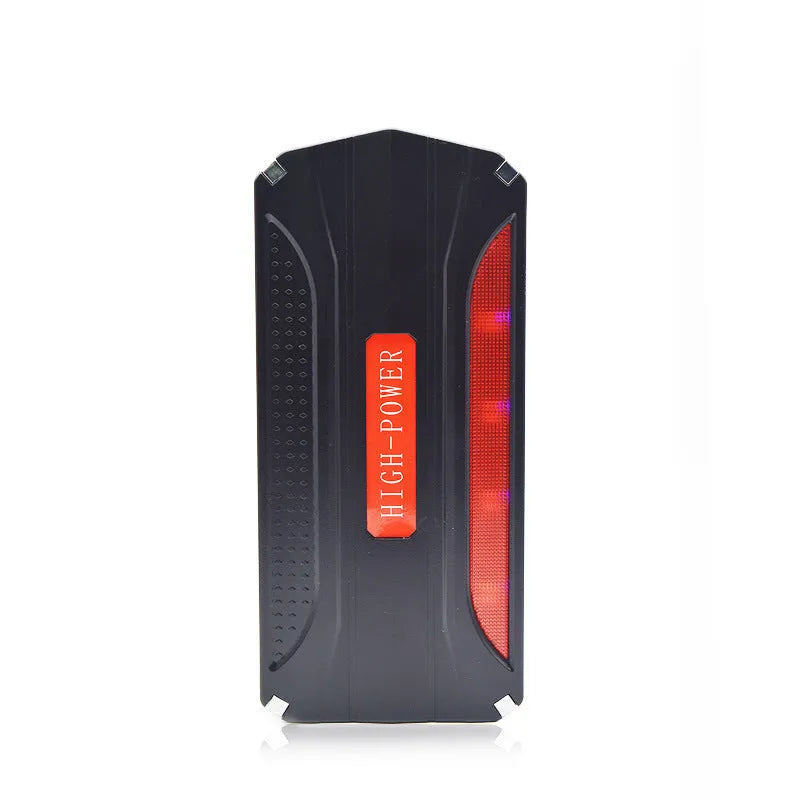 Black and red 12V vehicle emergency starting power supply with 7800mAh capacity for car jump starting