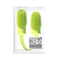 TPR double finger toothbrush for pet dental care in three colour choices