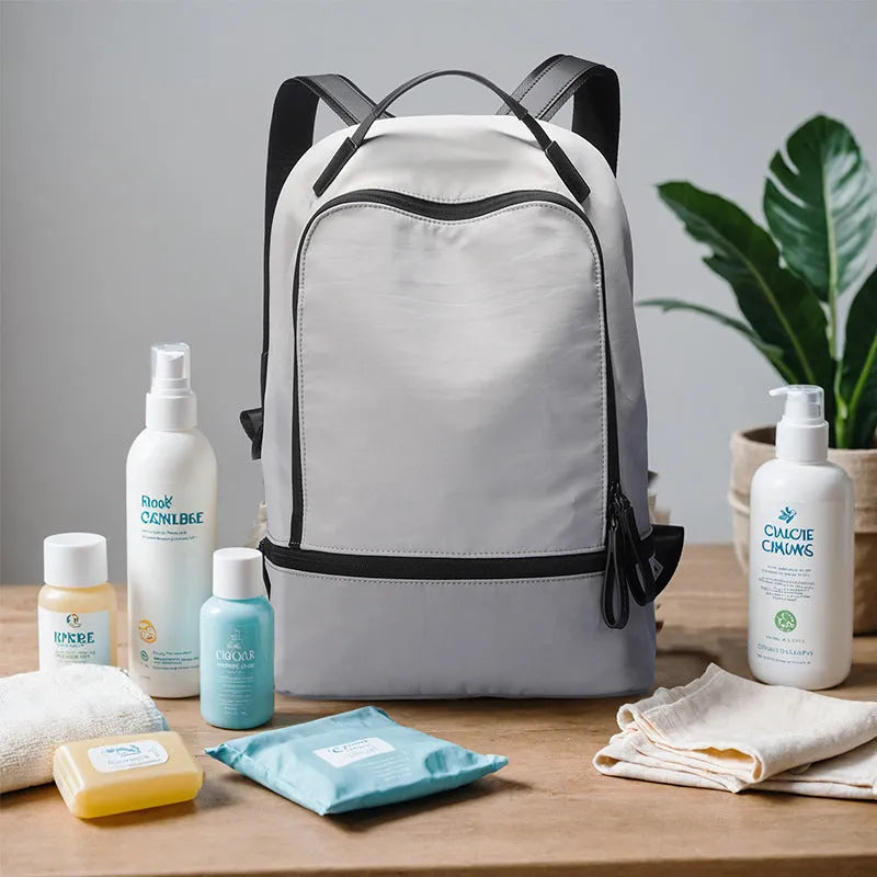 Marco Leideng light grey Oxford cloth backpack with urban style on a plain background