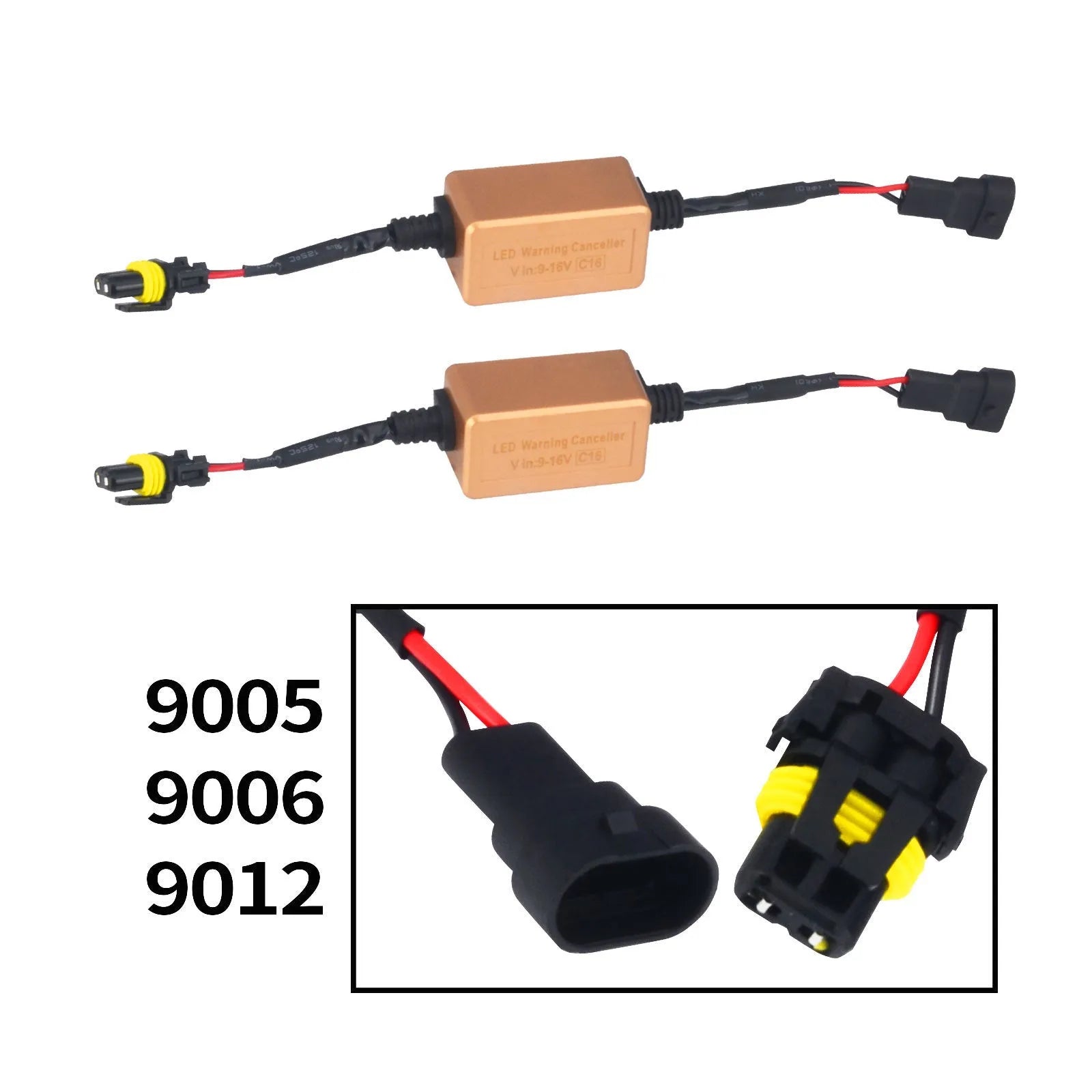 Black LED car headlight Canbus decoder adapter for H1 H4 H7 H11 H13 bulb compatibility