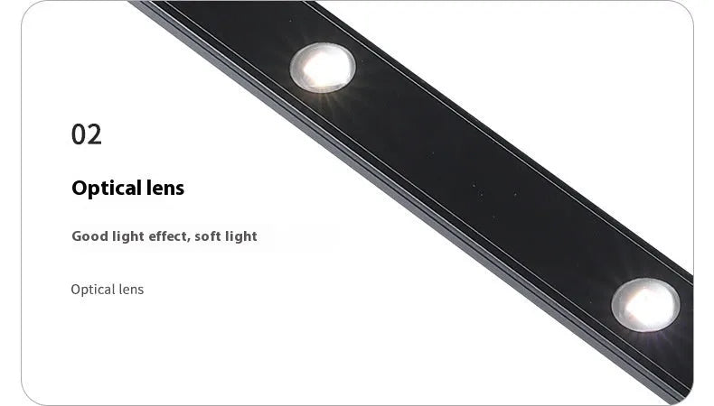 Black smart cat's eye infrared sensor light strip, rechargeable, three light colours, for wine cabinet, hallway, corrugated cabinet