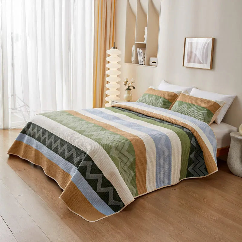 Pure cotton printed bed sheet set in modern pattern for 2.2 metre beds
