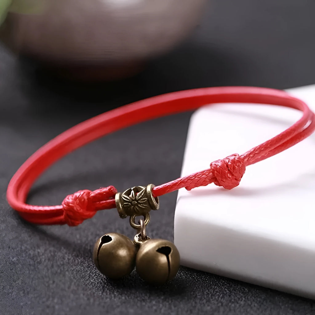 Adjustable nylon rope dog collar with brass bell and buckle for small pets