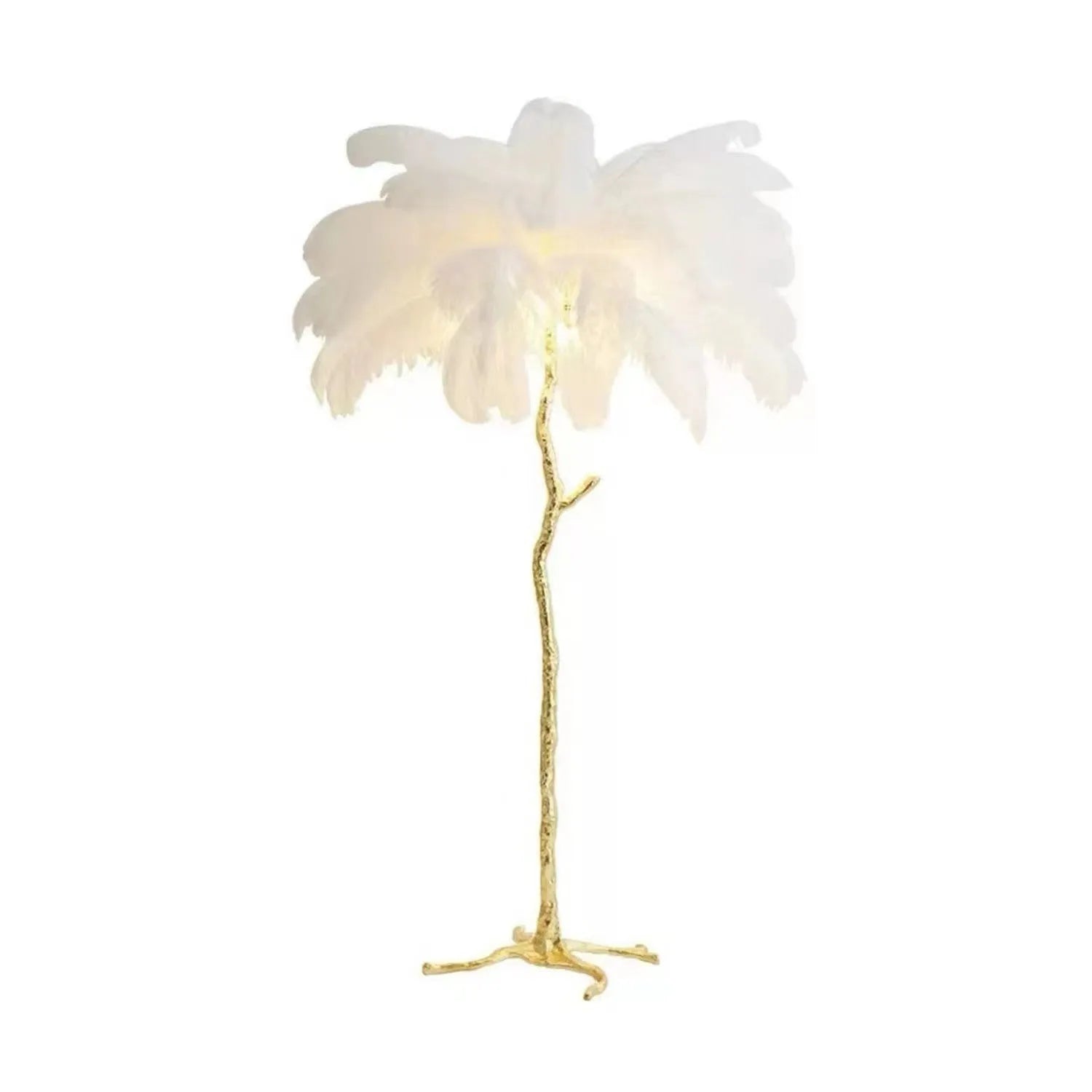 Decorative resin feather floor lamp with 32 feathers standing 170cm tall