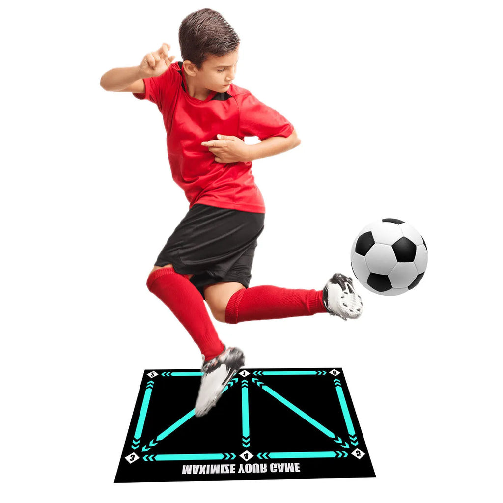 Indoor football training mat in cushion colour with rubber construction for skill practice