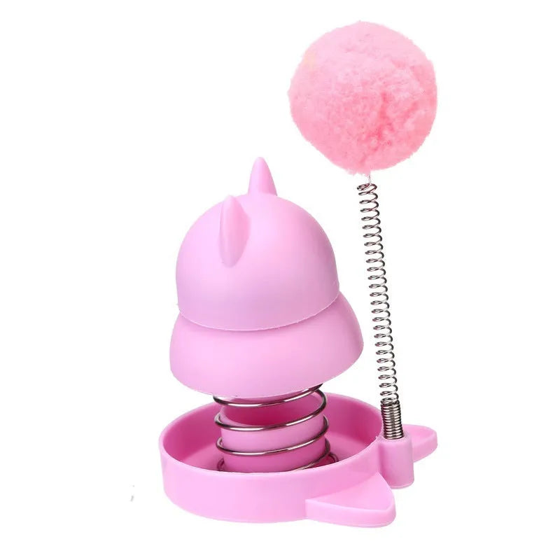 Lucky Cat design mint-flavoured ball cat toy on a stick for interactive play and teeth cleaning.