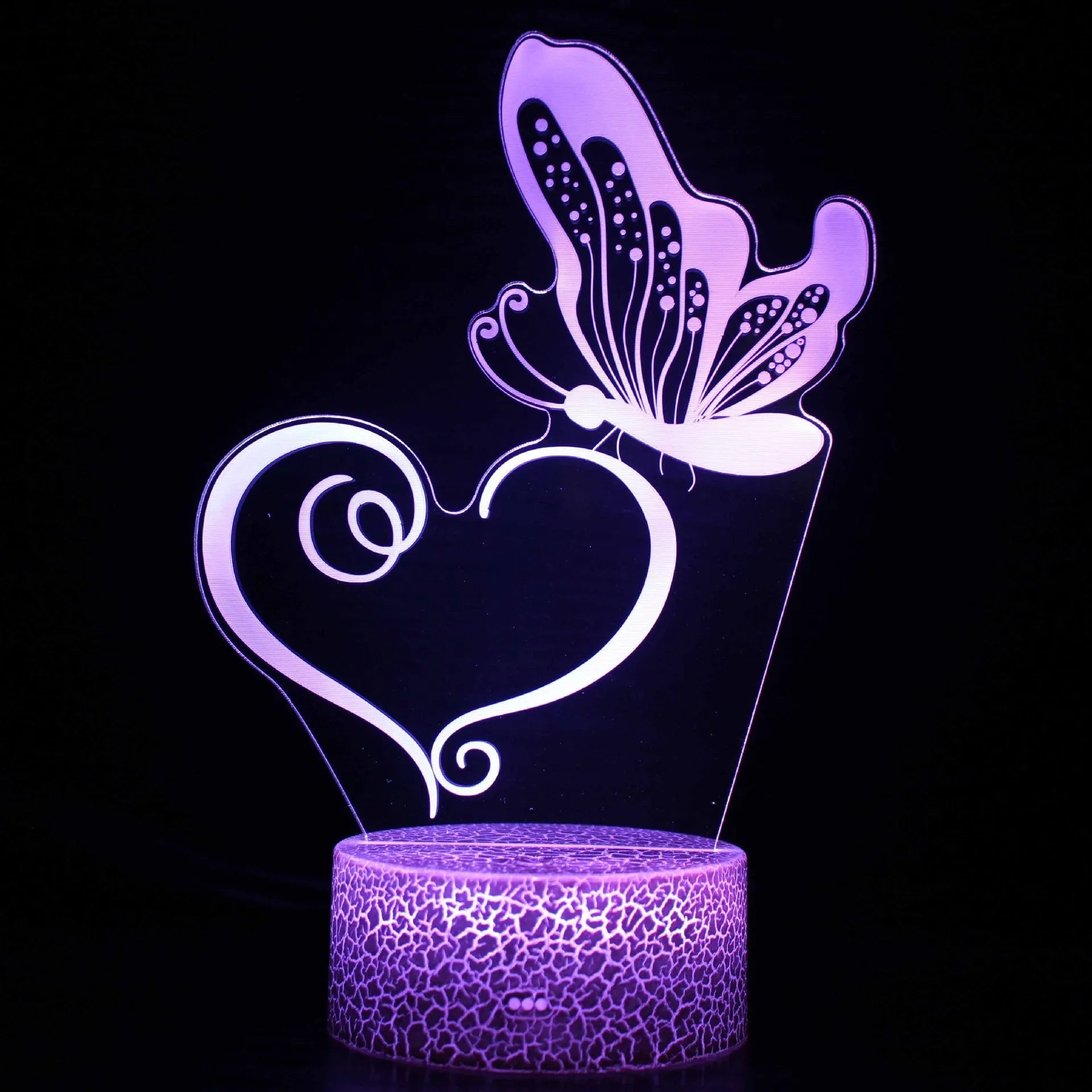 Acrylic USB table lamp with touch control and colourful 3D night light design