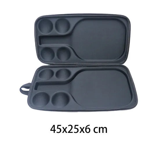 Black EVA pickleball shoulder bag holding one paddle and four balls with dual straps.