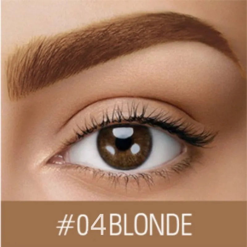 Waterproof eyebrow cream in dark grey and golden yellow shades for brow definition