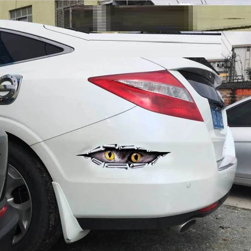 3D Tiger Eye or Eagle Eye pattern bumper sticker for car door decoration measuring 10x35cm