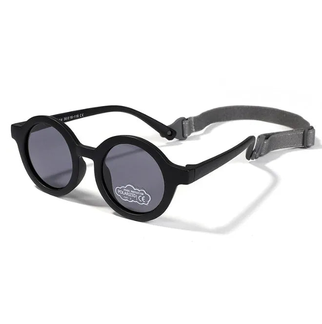 Children's UV400 polarized sunglasses with round frames for ages 0-3 years in multiple colour options