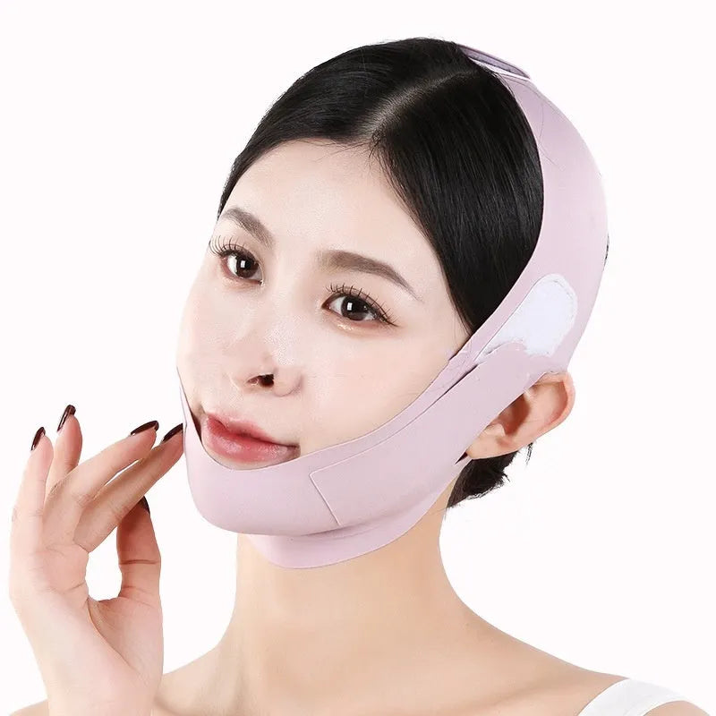Purple and green graphene face shaping mask for facial lifting and tightening