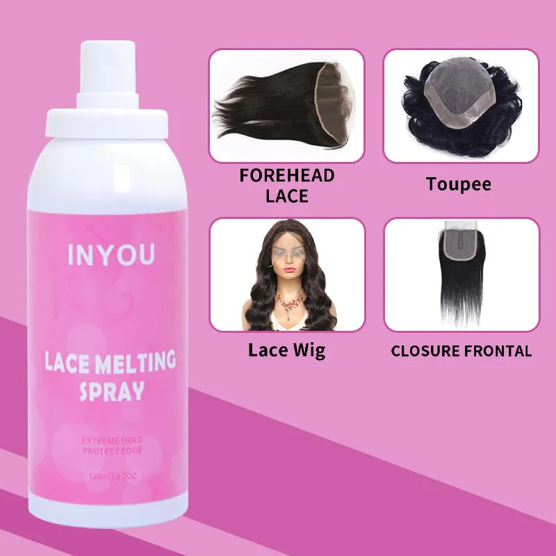 120ml transparent lace wig spray glue aerosol adhesive can for fast-drying lace bonding