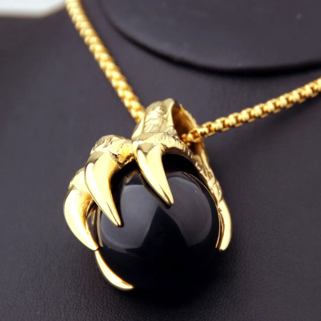 Men's stainless steel animal zodiac pendant necklace, 65g, shown in steel colour or gold colour options