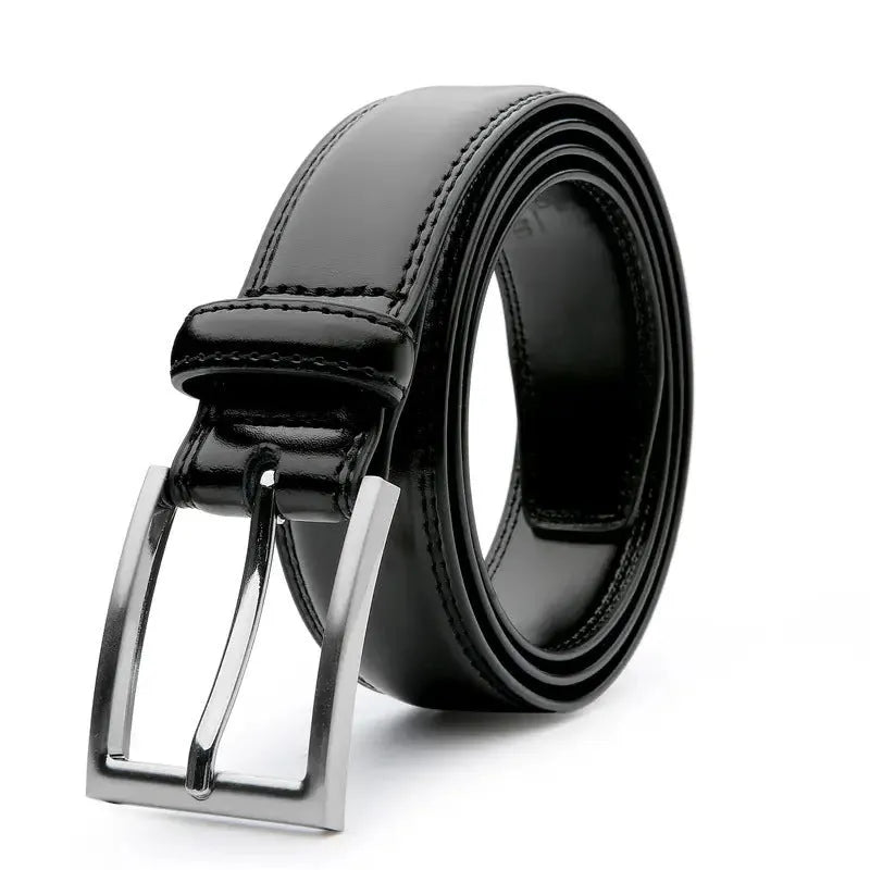 Men's genuine leather belt with Wild 95 grain pattern and alloy buckle in brown colour