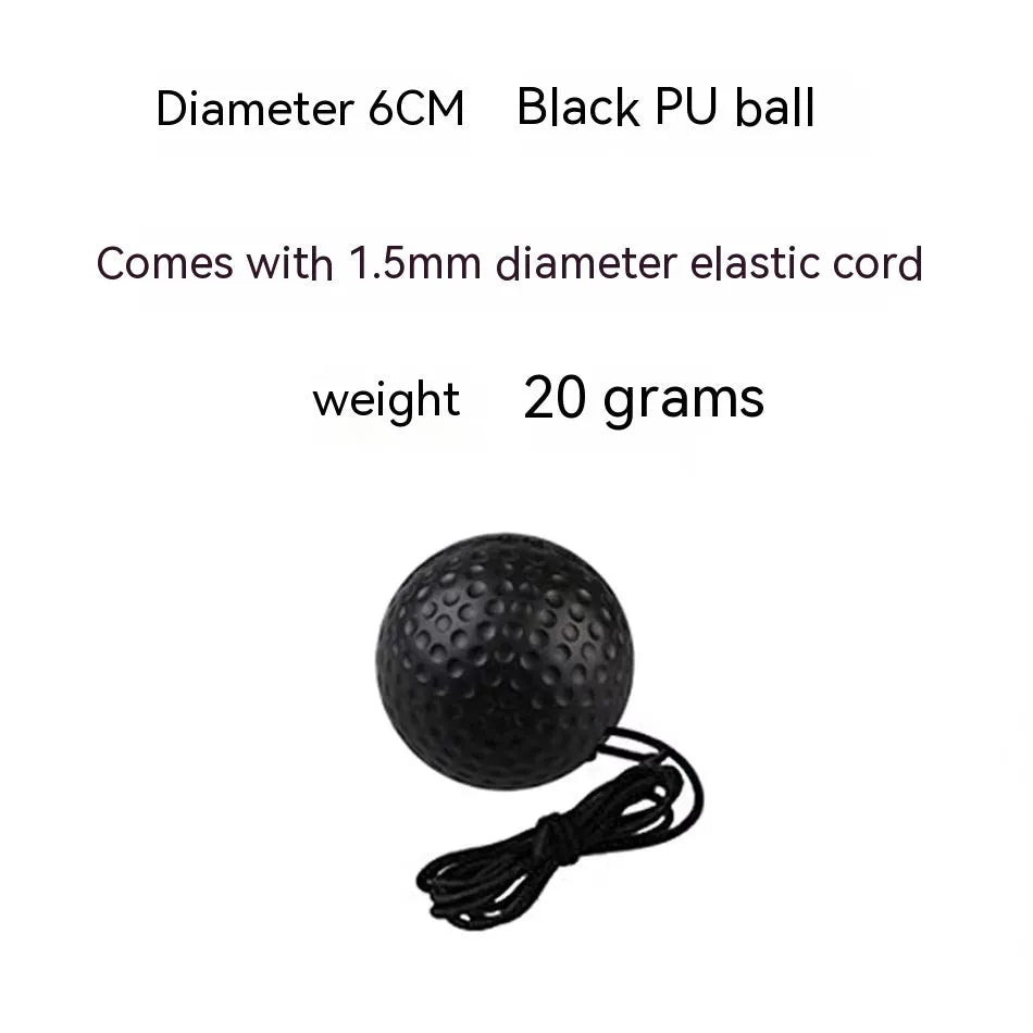 Head-mounted boxing reaction training ball set with adjustable headbands and multiple coloured balls