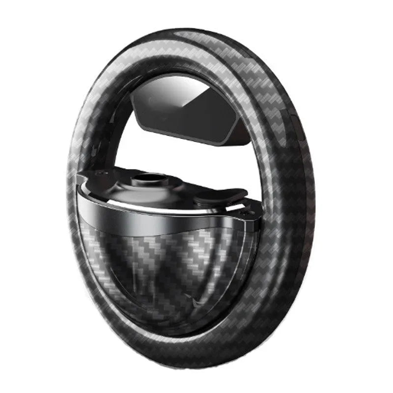 Black aromatherapy LED rhythm lamp with round aluminium alloy base and USB-C cable