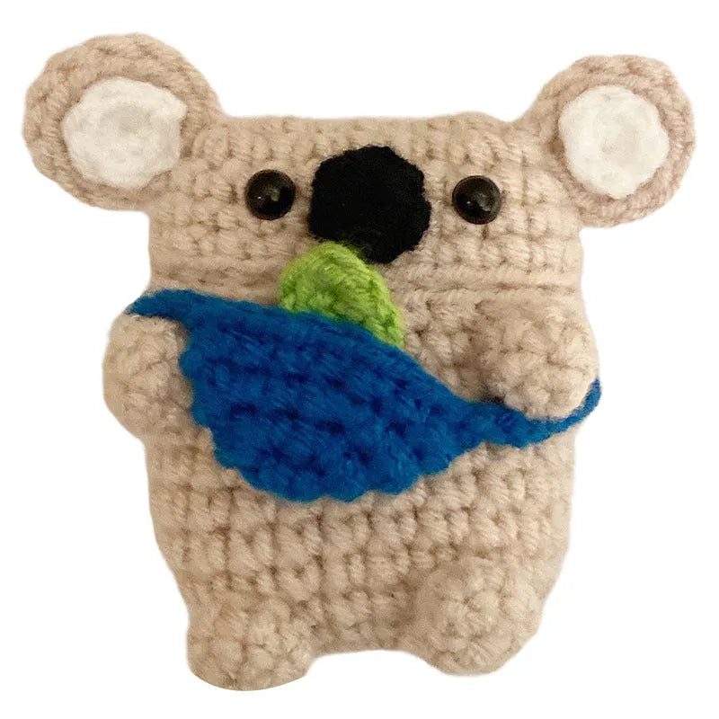 Handmade knitted koala bear backpack design AirPods protective cover