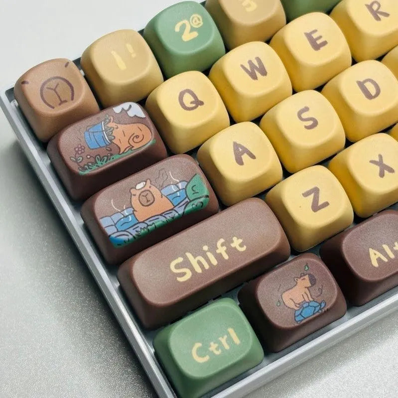 Capabala PBT Girl MOA Height mechanical keyboard keycap set of 130 keys.