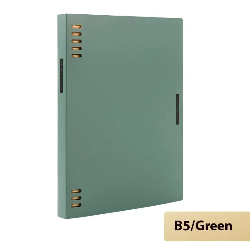 Refillable B5 spiral notebook with coloured PP cover and loose-leaf paper