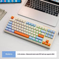 Free Wolf M87 wireless Bluetooth dual-mode mechanical feel keyboard in blueberry colour on a desk