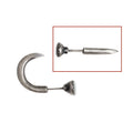 S925 Sterling Silver single nail stud earring on ear hook in straight or curved punk style.