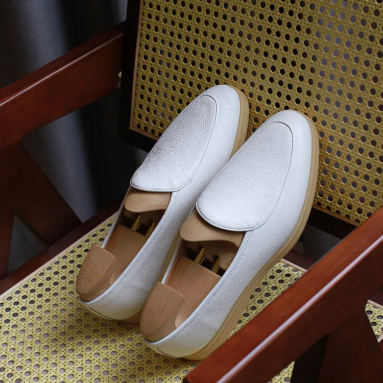 Men's British handmade leather loafers in multiple colours with TPR sole