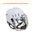 Ice hockey helmet with carbon steel face mask for winter sports head protection