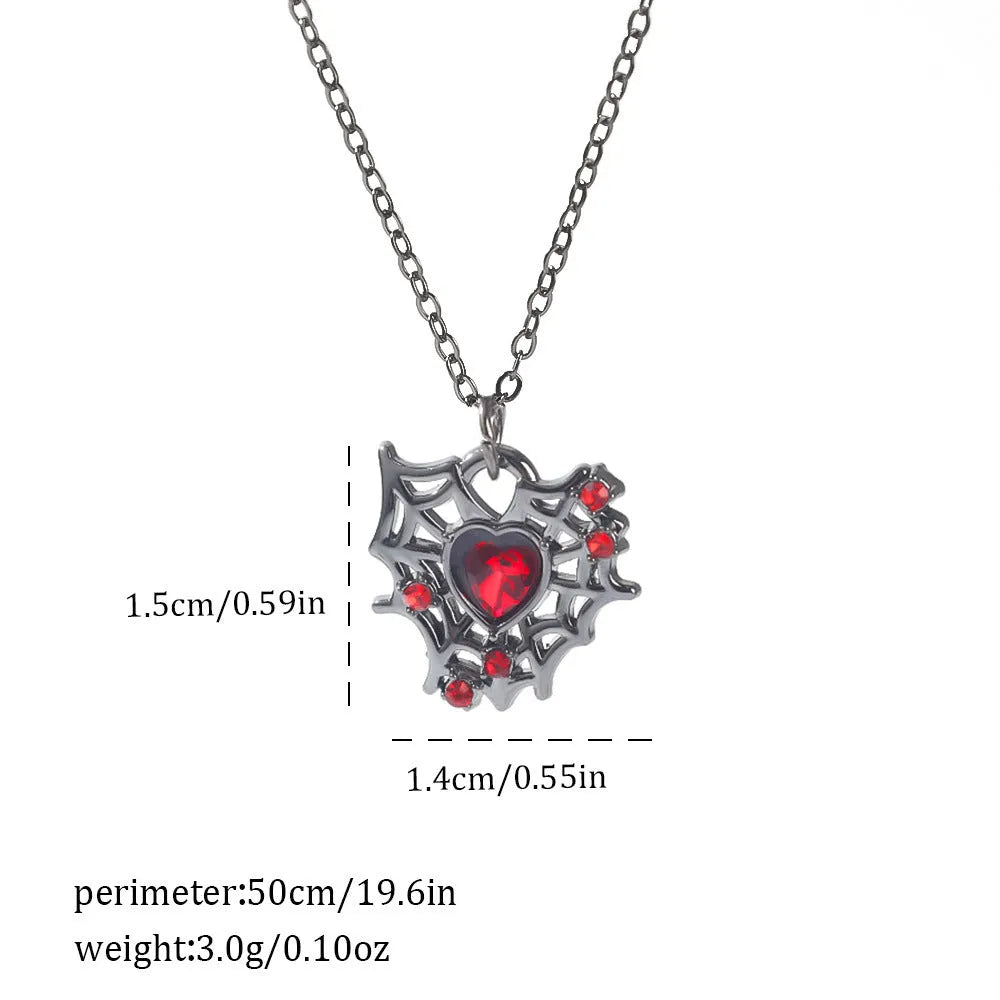 Zinc alloy Halloween necklace with spider bat pendant on a 45cm chain