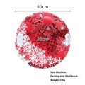 Thick PVC ski ring toy in snow mountain, ice blue, or flame red print for winter decoration.