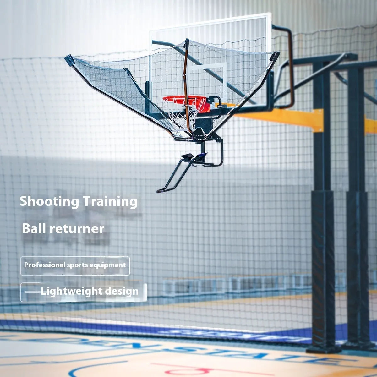 Portable automatic basketball ball return training aid in new upgrade colour, made from cowhide and iron.