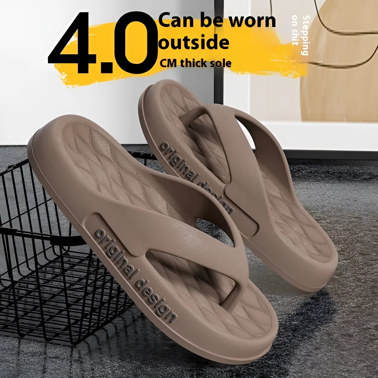 Men's open toe EVA flip flops in various colours with injection moulded sole for beach use