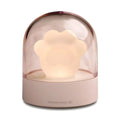 Grey cat paw shaped night light with USB charging cable and adjustable brightness controls