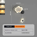 Five-pointed star bedside wall lamp for children's room in celestial cloud, moon, and star designs