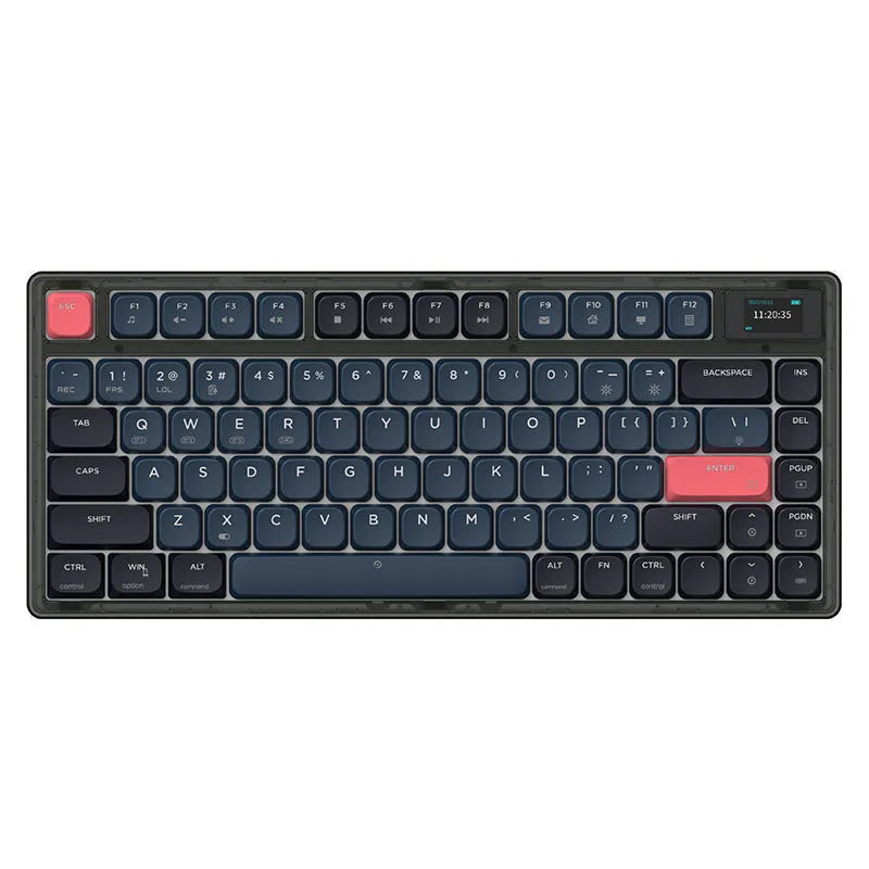 AJAZZ AK832PRO three-mode mechanical keyboard with colour screen, shown in green colourway.
