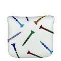 Square golf putter protective sleeve with rocket pattern in PU leather material