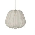 Japanese style net pumpkin ceiling lamp with iron construction and LED lighting in white finish