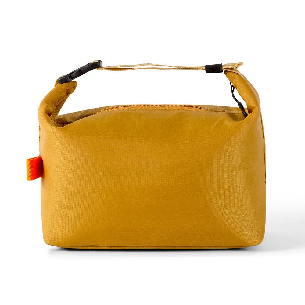 Insulated lunch bag in Oxford cloth with Japanese style design, shown in Army Green colour.