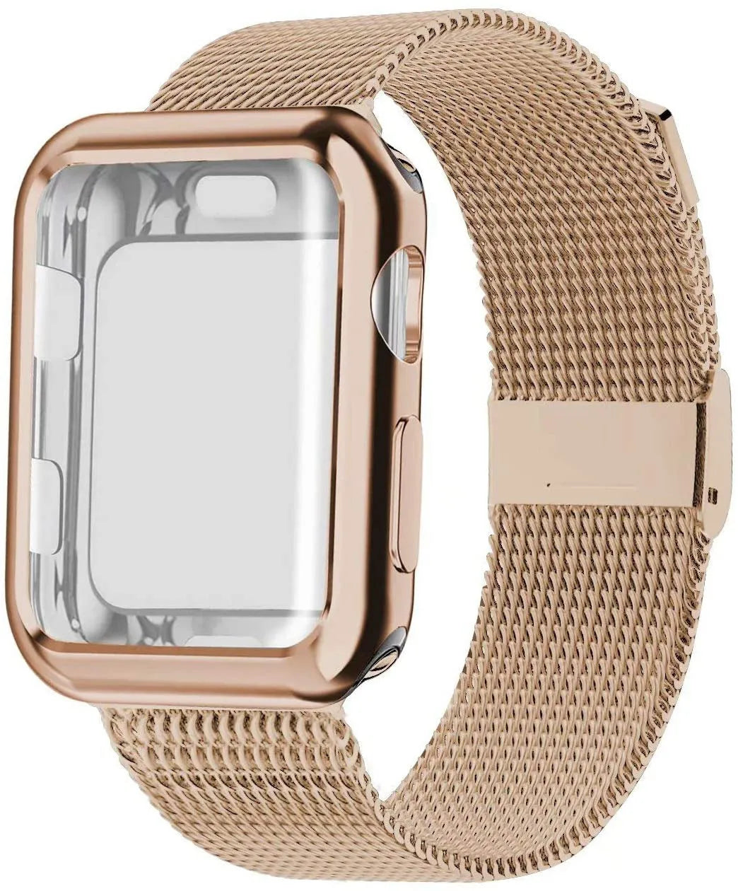 Magnetic metal Milanese loop Apple Watch band with TPU lining shown in multiple colours
