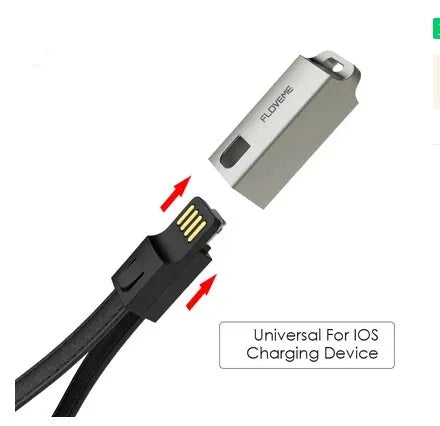Short 20cm leather braided iPhone charging cable with zinc alloy lightning connector, shown in red colour.